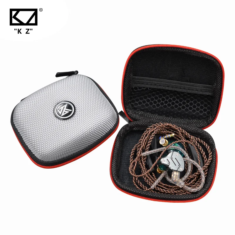 KZ чехол для наушников Bluetooth гарнитура чехол квадратный портативный компрессионный чехол для гарнитуры EVA чехол на молнии с логотипом ZST V80 ES4