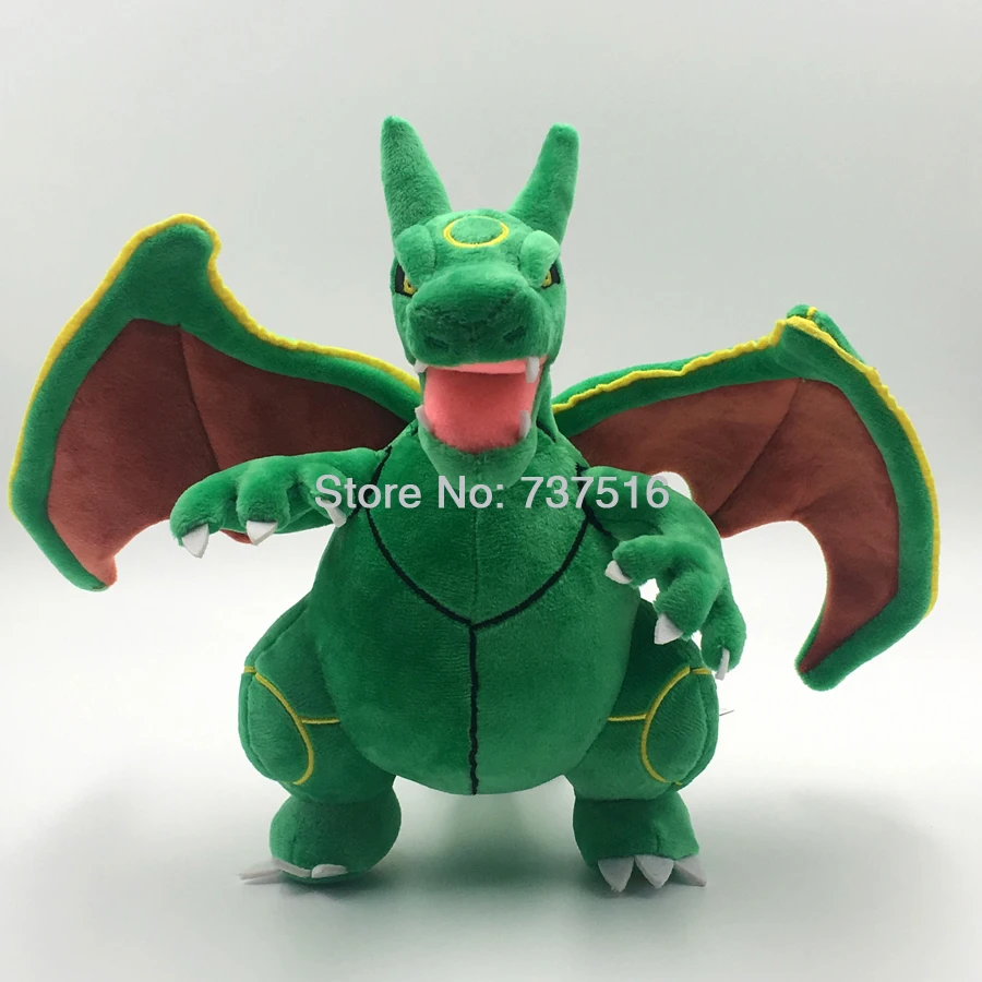 Новый аниме Зеленый стоящий Rayquaza плюшевый Чаризард Spitfire игрушечный Дракон