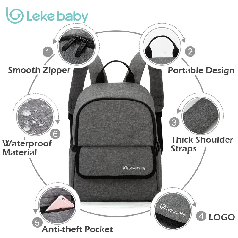 Lekebaby термоизоляционная сумка для грудного молока, рюкзак для хранения свежего молока, сумка для молочной бутылки, сумка для молокоотсоса, Большая вместительная сумка для мам