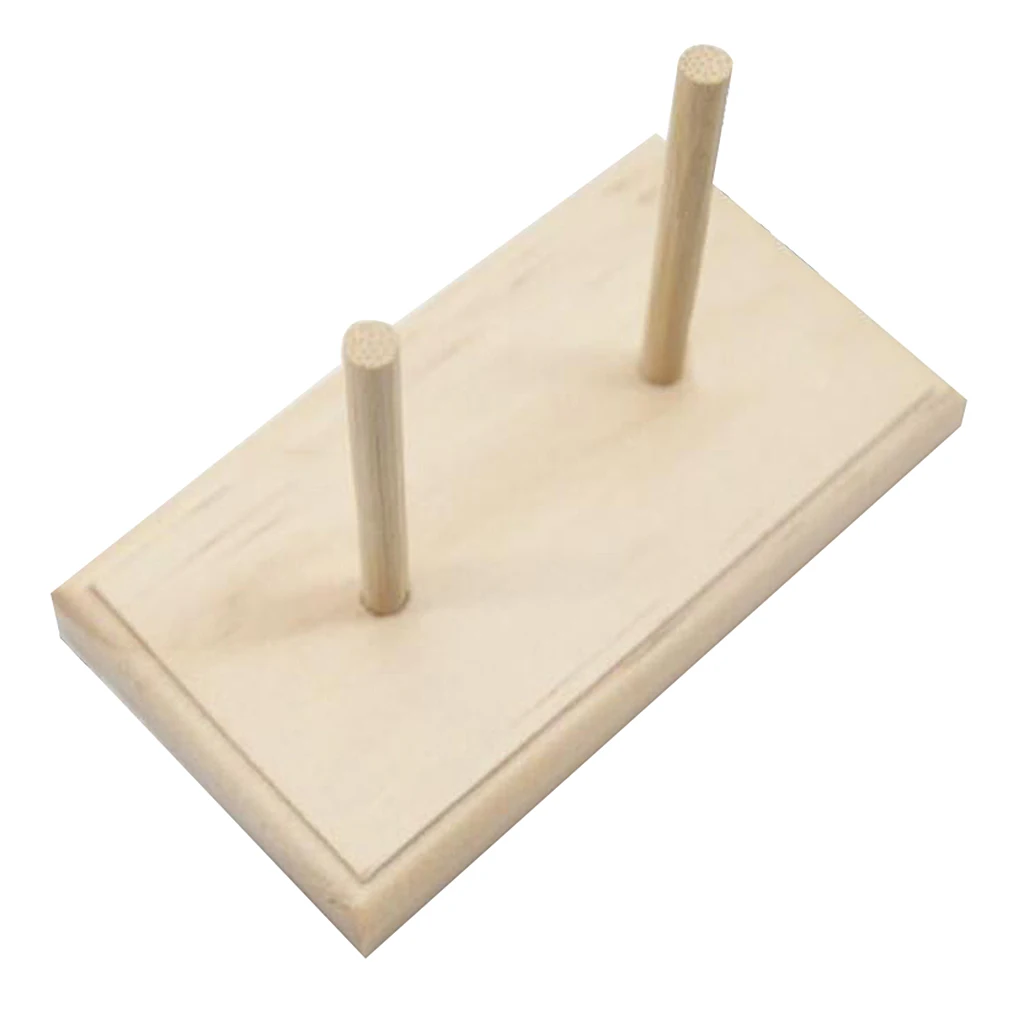Wood Thread Stand Rack Holds Organizer 2 Spool Cone Embroidery Machine Sewing Storage Holder