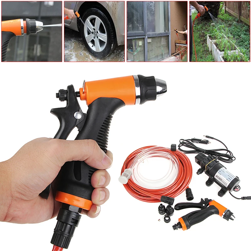  New 1 Set Portable 100W 160PSI High Pressure Auto Car Electric Washer Set Wash Pump Kit DC 12V High