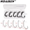 50Pcs/Box Wide Crank Fishing Hooks Carbon Steel Offset Fishhook 3/0#-2# Bass Barbed Carp Fishing Hook For Soft Worm Lure set ► Photo 1/5