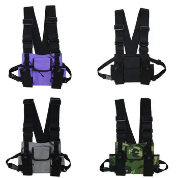 

Universal Hands Free Radio Vest Chest Rig Harness Bag Holster for Two Way Radio D0UD