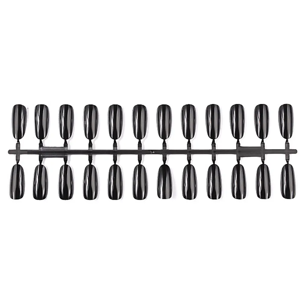 480pcs Nail Short Painted Black Transparent Color Card Scrub Swatch Nail Art Manicure Tip Accessories - Цвет: Черный