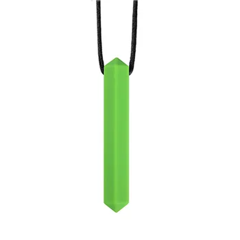

Autistic Children Sensory Necklace Non Toxic Chewing Toy Portable Developmental Soft Baby Teether Silicone Cylinder Molar Stick