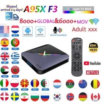 

IPTV box smart tv box A95X F3 Air RGB Light Android 9.0 lifetime 8000+ global europe UK No Monthly Yearly fee Netflix