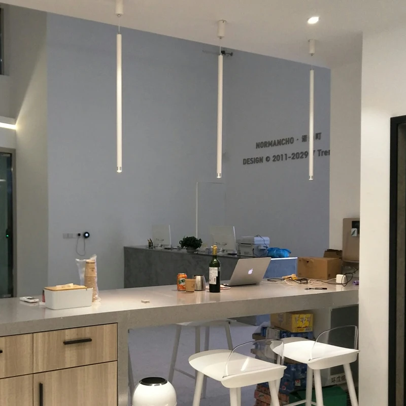 Светодиодная Подвесная лампа длинная трубка освещение для кухонного островка