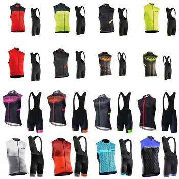 

Mens Quick Dry Cycling Sleeveless Jersey bib shorts sets MTB Racing Ropa Ciclismo Summer outdoor sport Cycling Jersey Set s70871