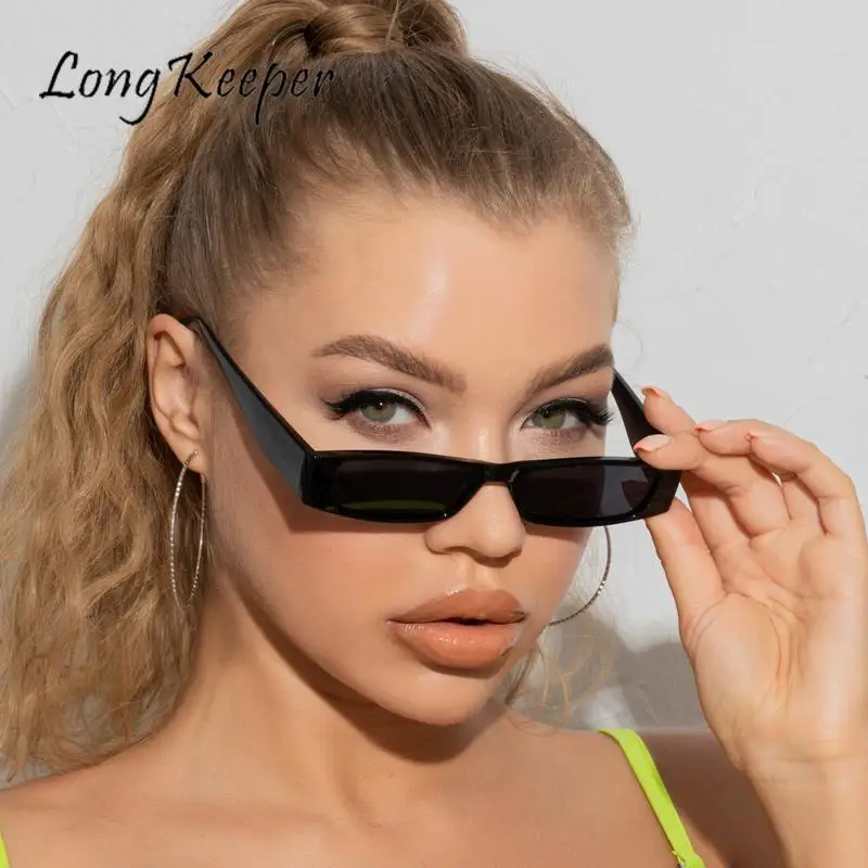 Small Rectangle Sunglasses Women Men Retro Narrow Frame Leopard Vintage Square Sun Glasses Female Punk Cat Eye Eyewear Oculos