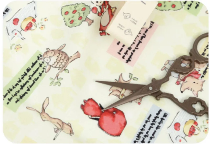 Половина ярда импортная простая хлопковая ткань с милым принтом для девочек ручной работы DIY одежды платье детский материал хлопок T744