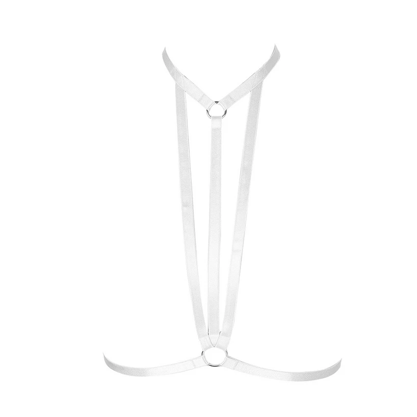Ремень-подвязка Пояс верности клетка Высокая Талия белые чулки с подтяжками хараюку нога нательный бандаж эластичный отрегулировать выдалбливают портупея - Цвет: MLCO0406White