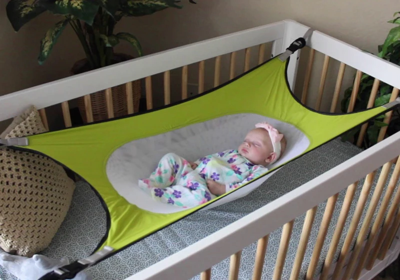 Гамак для новорожденных, безопасная Съемная детская кроватка, эластичный гамак с регулируемой сеткой, складная кроватка 130