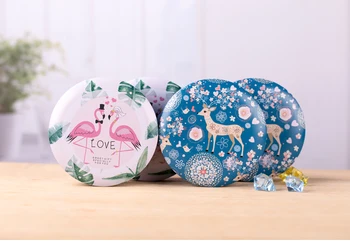 

10pcs Creative Flamingo Tin Storage Box Home Desktop Jewelry Small Items Storage Animals Pattern Headphone Box