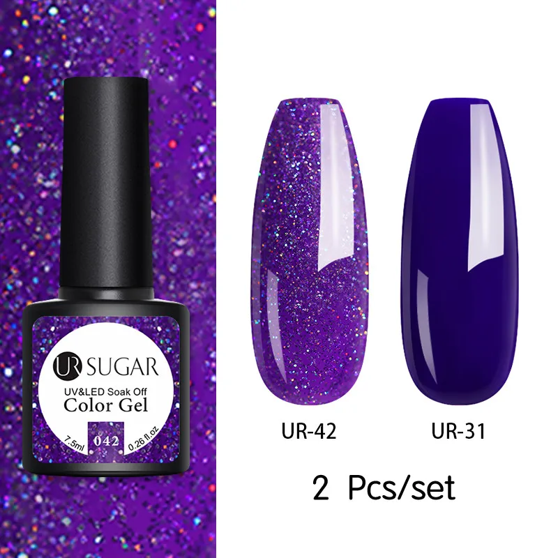 Ur Sugar 2/3 шт Блестящий Гель-лак для ногтей набор розовых блесток цвет Полупостоянный светодиодный Гель-лак впитывающийся УФ-гель покрытые лаком ногти - Цвет: 162919