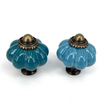 1x Dia 33mm Pumpkin Lantern Ceramic Cabinet Knobs Cupboard Closet Dresser Handles Kitchen Handles Drawer Knobs Pulls