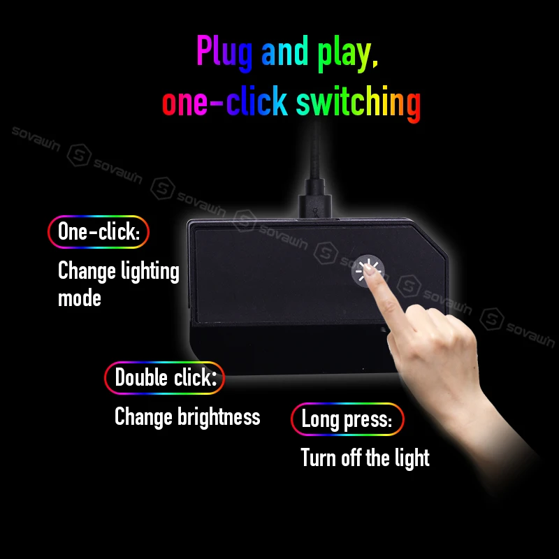  Sovawin RGB Gaming Mousepad 800x300mm XL Large LED Lighting Mouse Pad Dragon Pattern Gaming Desk Pa