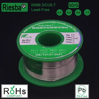 

1Pcs 50g Lead-free Solder Wire 0.5-1.0mm Unleaded Lead Free Rosin Core for Electrical Solder RoHs