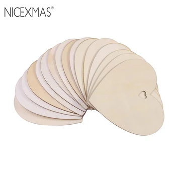 

NICEXMAS 50pcs 100mm Blank Heart Wood Crafts Art Home Wedding Decoration DIY Laser Cut Rustic Wooden craft supplies