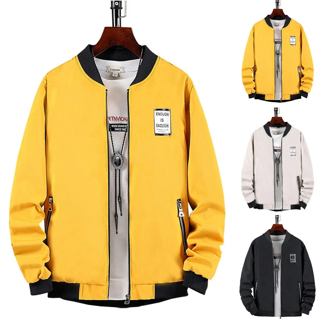 

Men Jacket Coat Trendy Brand New Pure Color Jackets Men Top Quality Zipper Outwear Coat Male Long Sleeve Winter Tops Coatwear