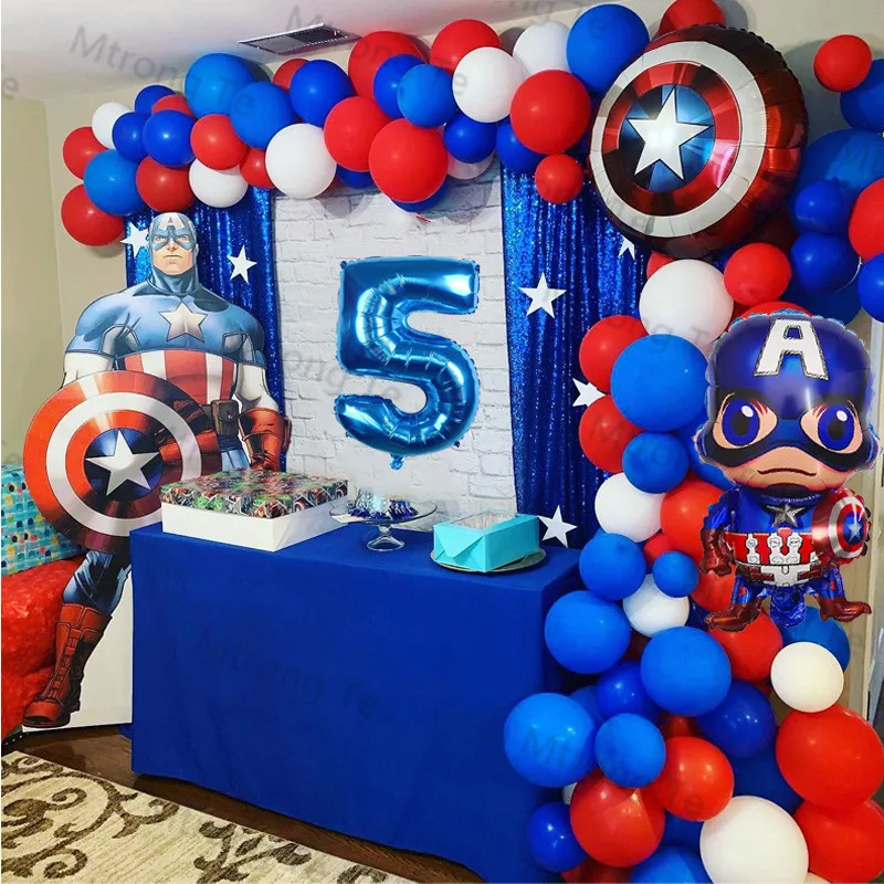 Debilidad amenazar plátano Juego de globos de Capitán América, decoración de fiesta de cumpleaños,  Baby Shower, personaje de dibujos animados, número, regalo, 1 Juego _ -  AliExpress Mobile