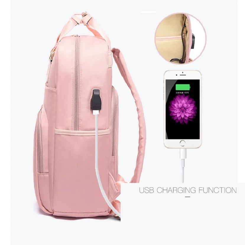 MoneRffi водонепроницаемый розовый рюкзак для ноутбука женский модный рюкзак для девочек 13 15,6 дюймов рюкзак для женщин и мужчин Ткань Оксфорд черный розовый