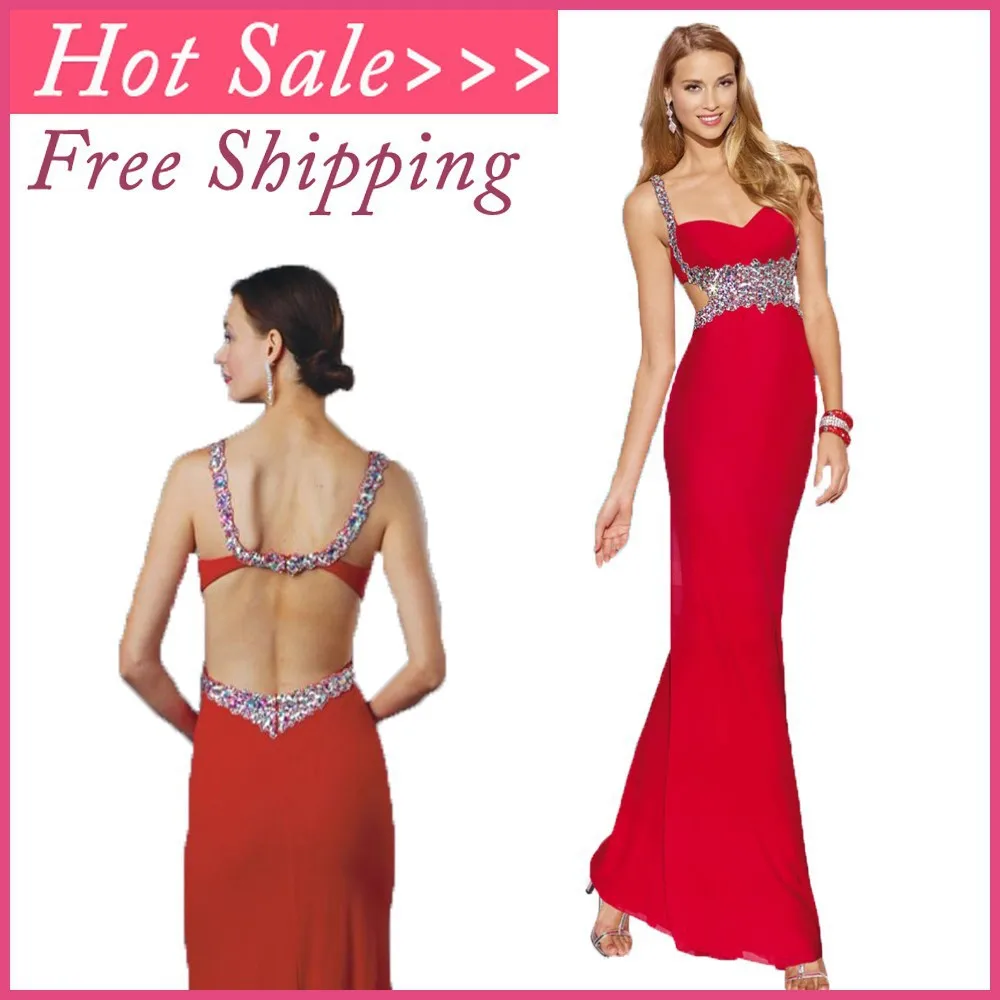 Chegada новое горячее предложение vermelho сексуальное длинное платье vestidos de baile com cristal colorido espaguete vestido partido шифоновое платье для выпускного вечера