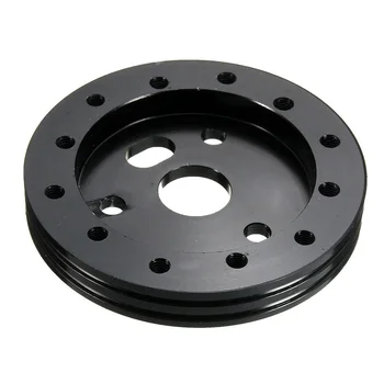 

Car Steering Wheel Gasket Auto Black Aluminum Alloy Adapter Replacement