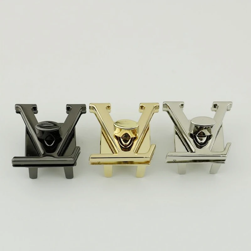 

12 Pieces handbags hardware accessories bag hardware locks gold metal twist switch locks buckles