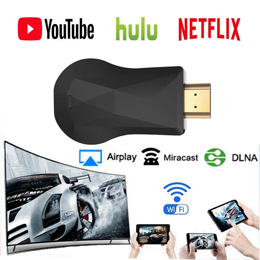 

HDMI WiFi Display Dongle YouTube Netflix AirPlay Miracast TV Stick for Google Chromecast 2 3 Chrome Crome Cast Cromecast 2