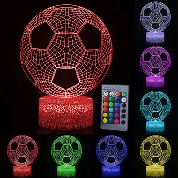 

Sale 3D LED Night Light Remote/Touch Rugby Football Pattern Color Change LED Table Desk Lamp Kids Xmas Gift Home decoration D30