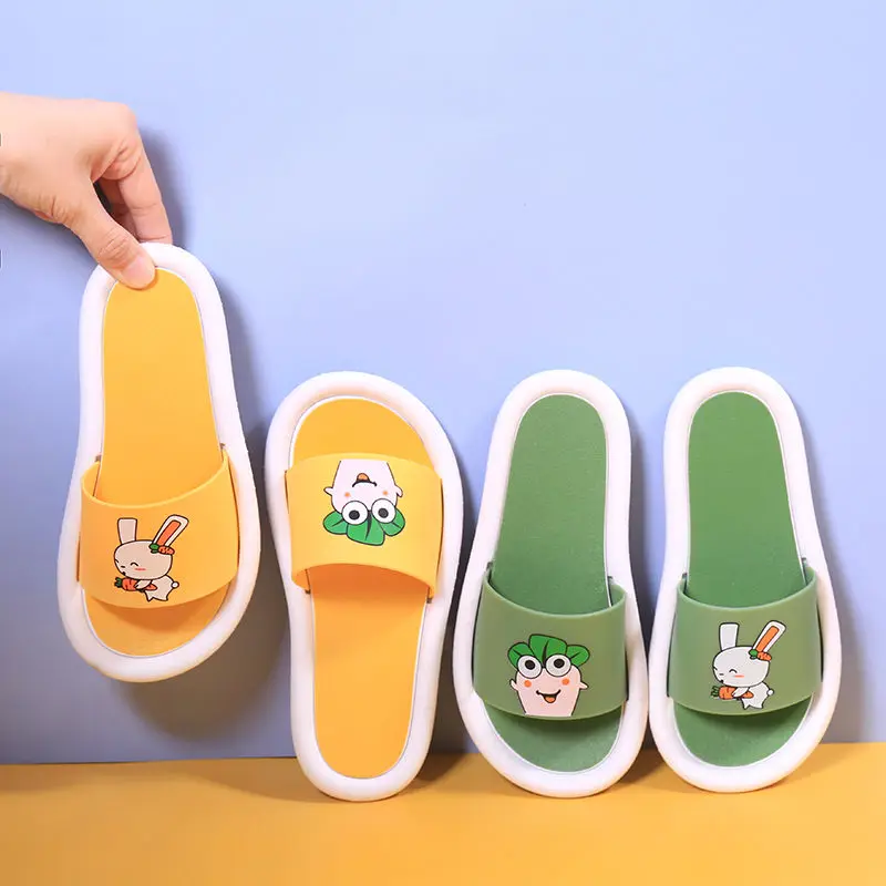 Cartoon Carrot Rabbit Kids Slippers Non-Slip Soft Sole Home Indoor Shoes Comfort Children Slippers Girl Boy Cute Bathroom Shoes
