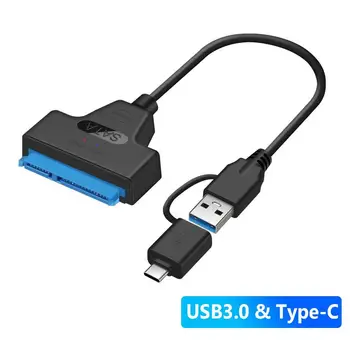 

2 in 1 USB 3.0 Type-C to 22Pin SATA Adapter 2.5inch HDD SSD Hard Drive Cable Hot sale