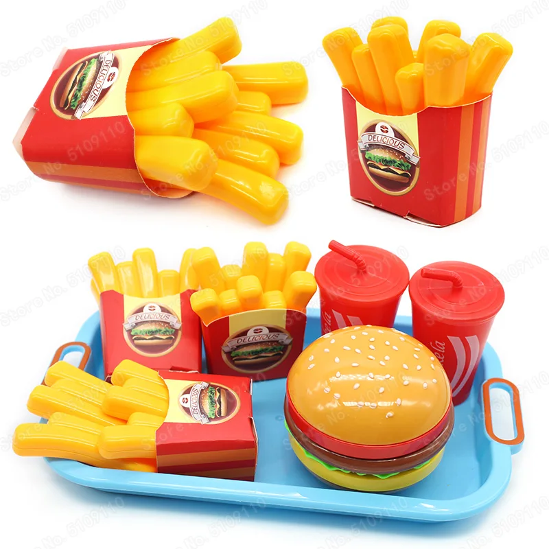 Мини-фри притворяйтесь играйте в миниатюрный гамбургер развивающие игрушки для