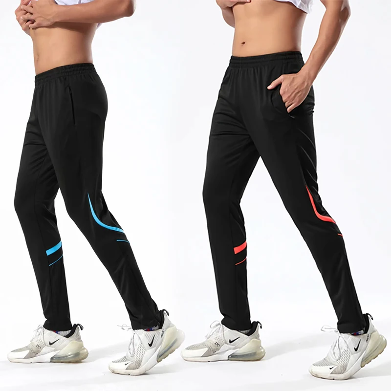 Men's Soccer Training pants Sports Running Pants With Zipper Pockets Training and Joggings Men Pants Gyms Track Elastic