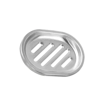 

1PC Soap Dish Stainless Steel Oval Double Layer Soap Holder Box for Kitchen Hotel Bathroom