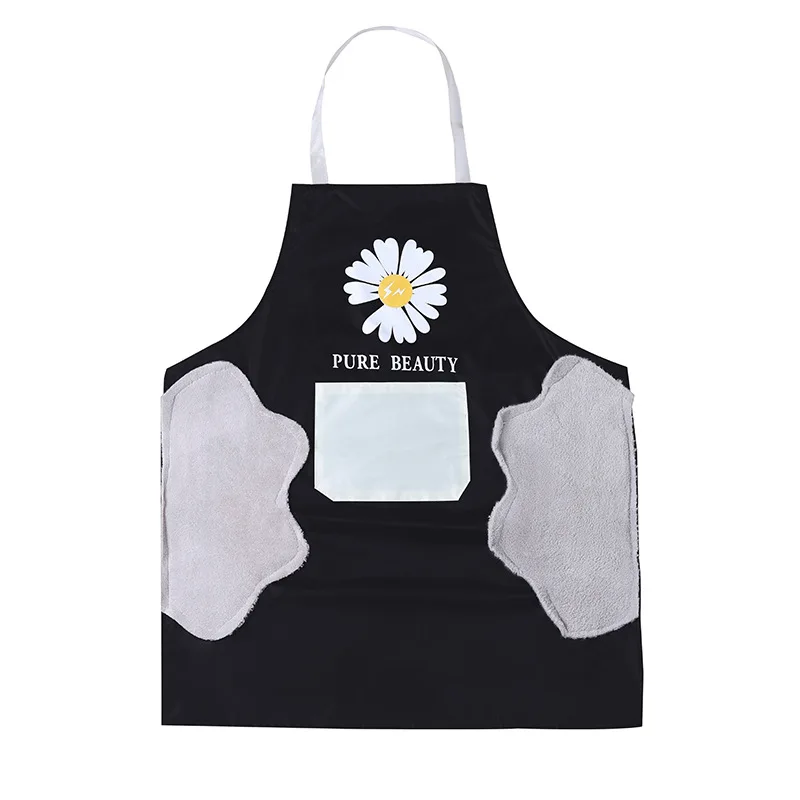 Waterproof Oil Proof Cute Bear Cooking Apron Women Can Wipe Hands On Both Sides Pinafore Aprons kitchen Dress Baking Accessories