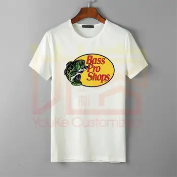 

Nieuwe Bass Pro Shops Logo Fisher Hunter Mannen Witte T-shirt Maat S Tot 3Xl Korte Mouwen Katoenen T-shirts man Kleding Top Tee