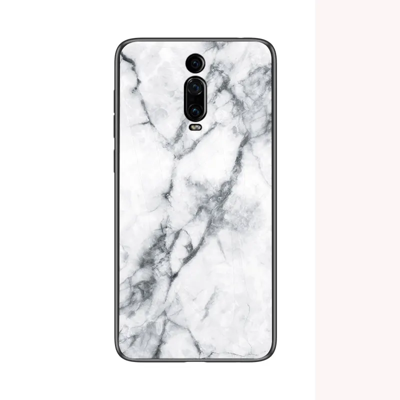 Белый Для Xiaomi Redmi K20 Pro Чехол 6,3" Мраморный жесткий чехол из закаленного стекла для Xiaomi Redmi K20 Pro Чехол градиентный защитный чехол для телефона - Цвет: Белый