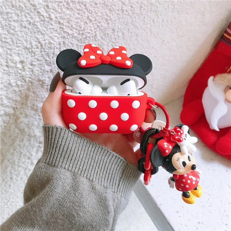 Чехол для наушников disney с милым мультяшным Микки и Минни Маус с такой же подвеской для Apple Airpods 1/2 Pro 3 силиконовый чехол для наушников - Цвет: AirPods Pro Minnie