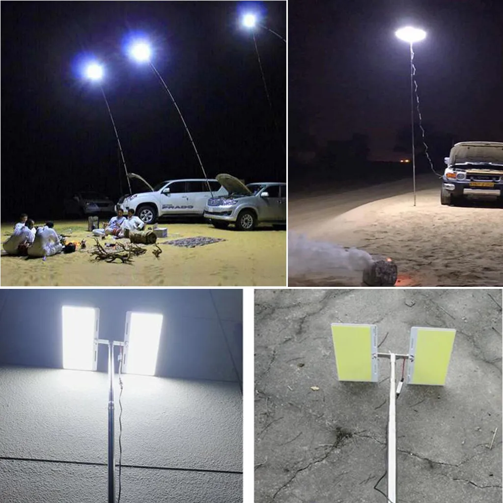 3.75M 12V Telescopic LED Fishing Rod Outdoor Lantern Camping Lamp Mobile Street 