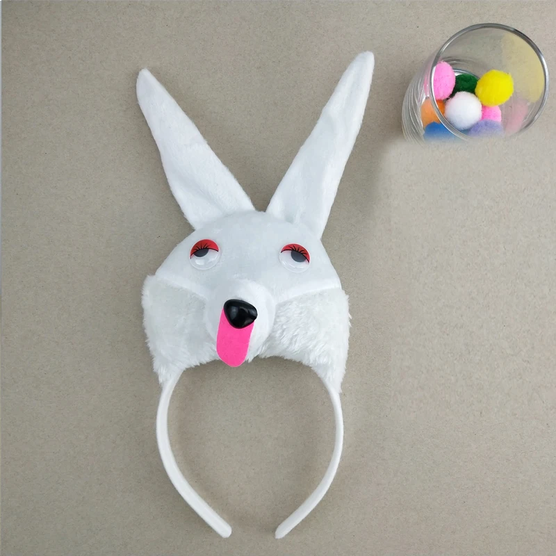 Повязка на голову с объемными ушками кролика для косплея, комплект из 3 предметов для детей, для женщин, для карнавала, вечеринки, нарядное платье, реквизит, аксессуары для волос для Хэллоуина