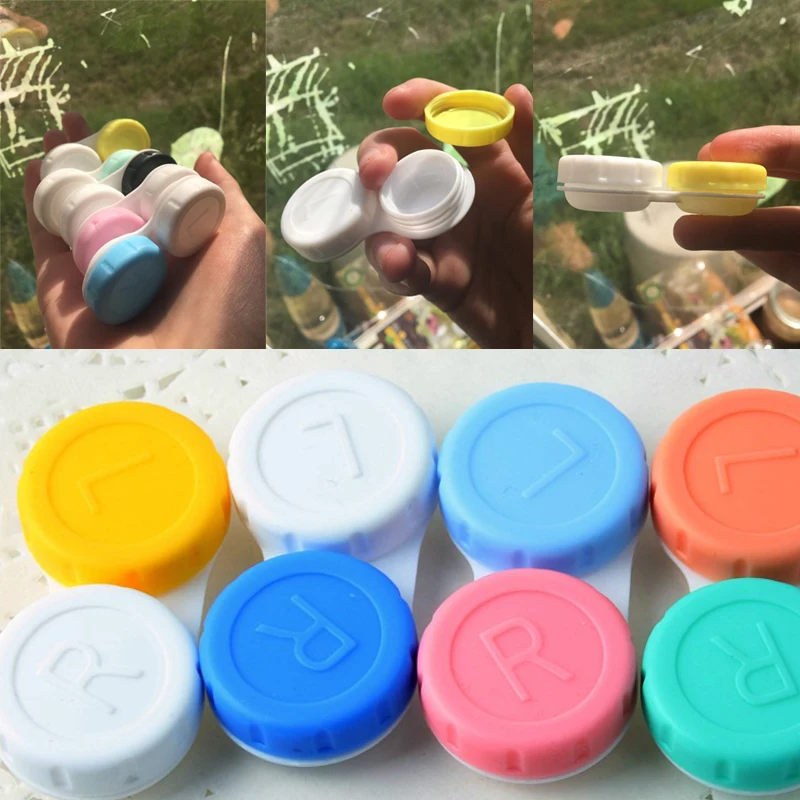 Contact Lens Case 5Pcs Glasses Cosmetic Contact Lenses Box Contact Lens Case for Eyes travel Kit Holder Container Travel Accessaries