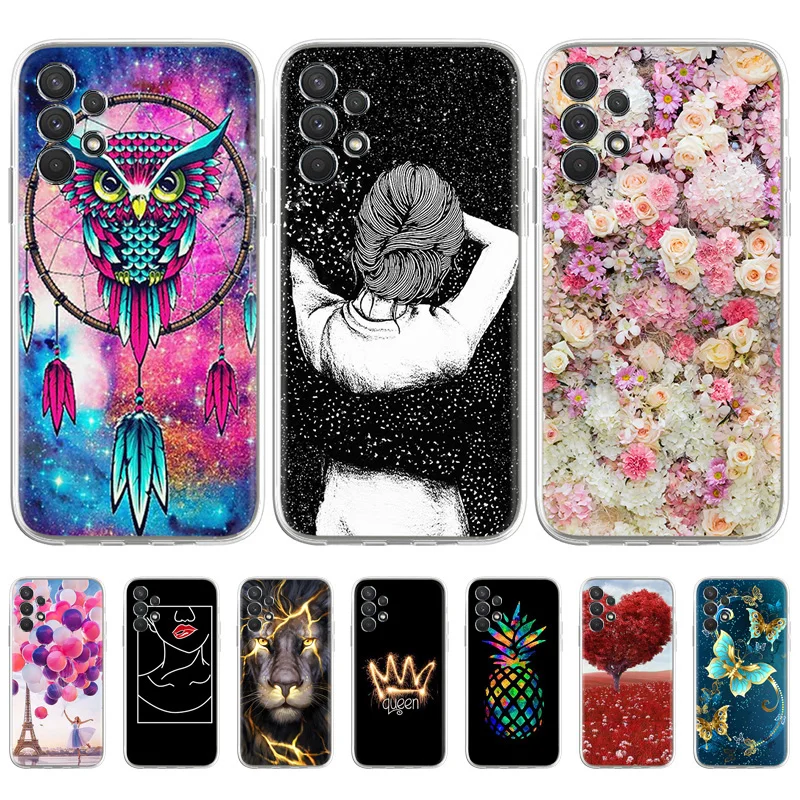 For Samsung A32 Case For Samsung Galaxy A12 A21S A52 A72 A51 A71 Flamingo Soft TPU Silicone 4G 5G A325F A326B Back Cover Fundas
