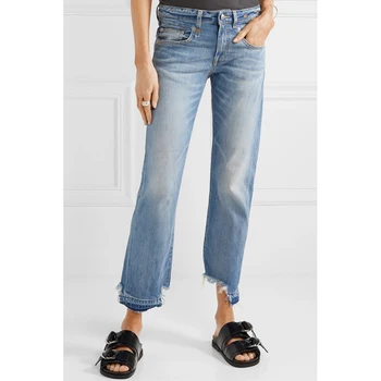 

Women's Ankle-Length Jeans Stretch Straight 2020 Spring and Summer New Denim Trousers