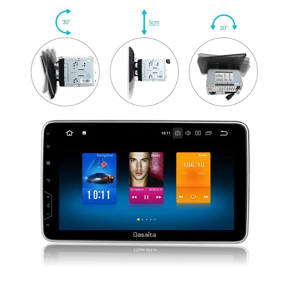 Excellent Dasaita Universal 2 Din Radio Android 9.0 GPS Navigation 10.2" IPS Multi Touch Screen 1080P Video Car Stereo Multimedia System 1