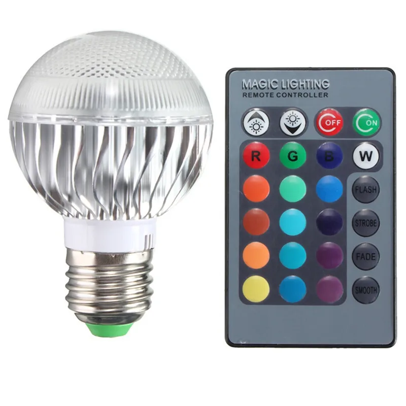 

Energy Saving E27 9W RGB LED Bulb Lamp Light 16 Color Changing with IR Remote Control for Home Support Dropshipping