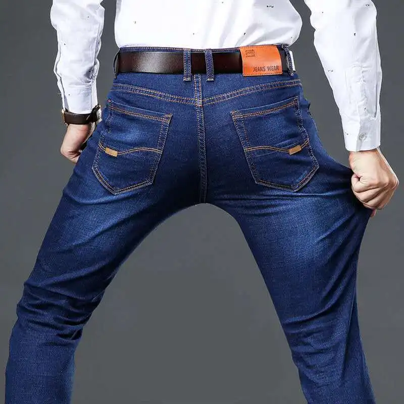 Fipyjip-pantalones vaqueros elásticos de verano para hombre, pantalón informal de pierna recta y suelta, para el trabajo, 2020