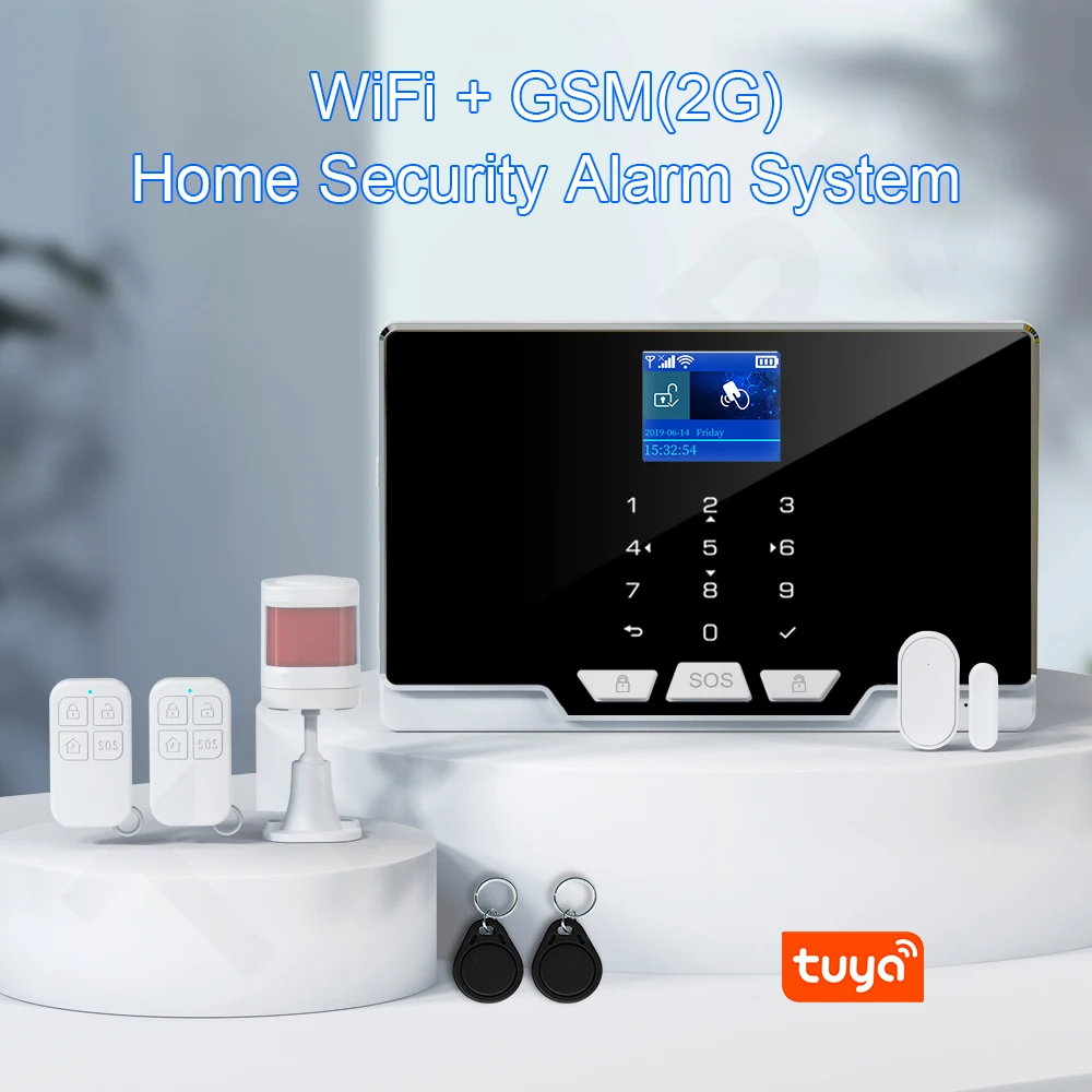 keypad for security system TUGARD G20 Tuya WIFI GSM Home Alarm System 433Mhz Wireless House Security Burglar Alarm Kit 1080P IP Surveillance Camera System home security keypad