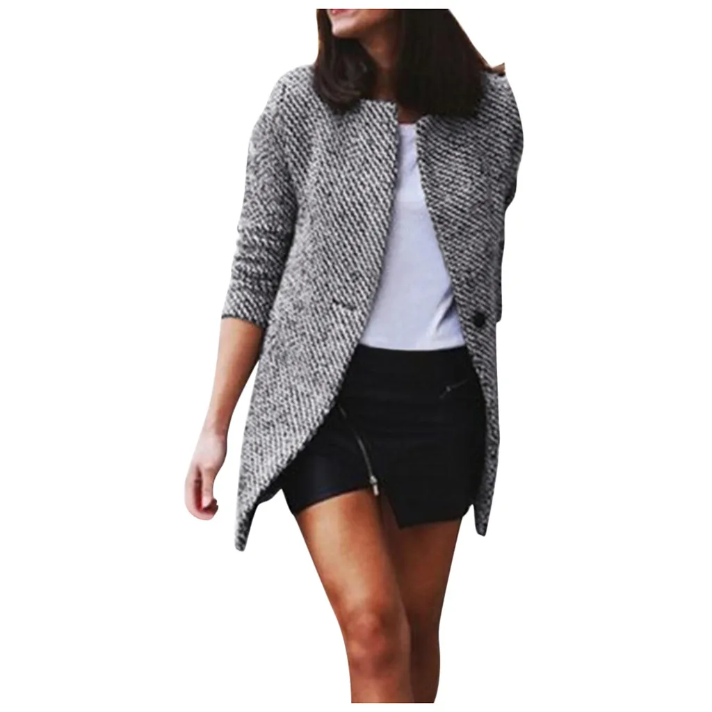 Женское шерстяное пальто европейский стиль высокое качество Осень зима тонкий