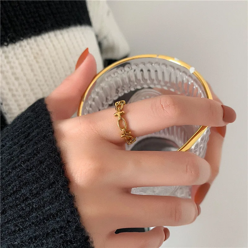 Waterproof Hollow Out Cross Woman Royal Stainless Steel Fashion Personality 18k Gold Couple Baroque Christmas Rings cross rings fashion rings couple rings gold rings fashion ring stainless steel rings finger rings metal rings